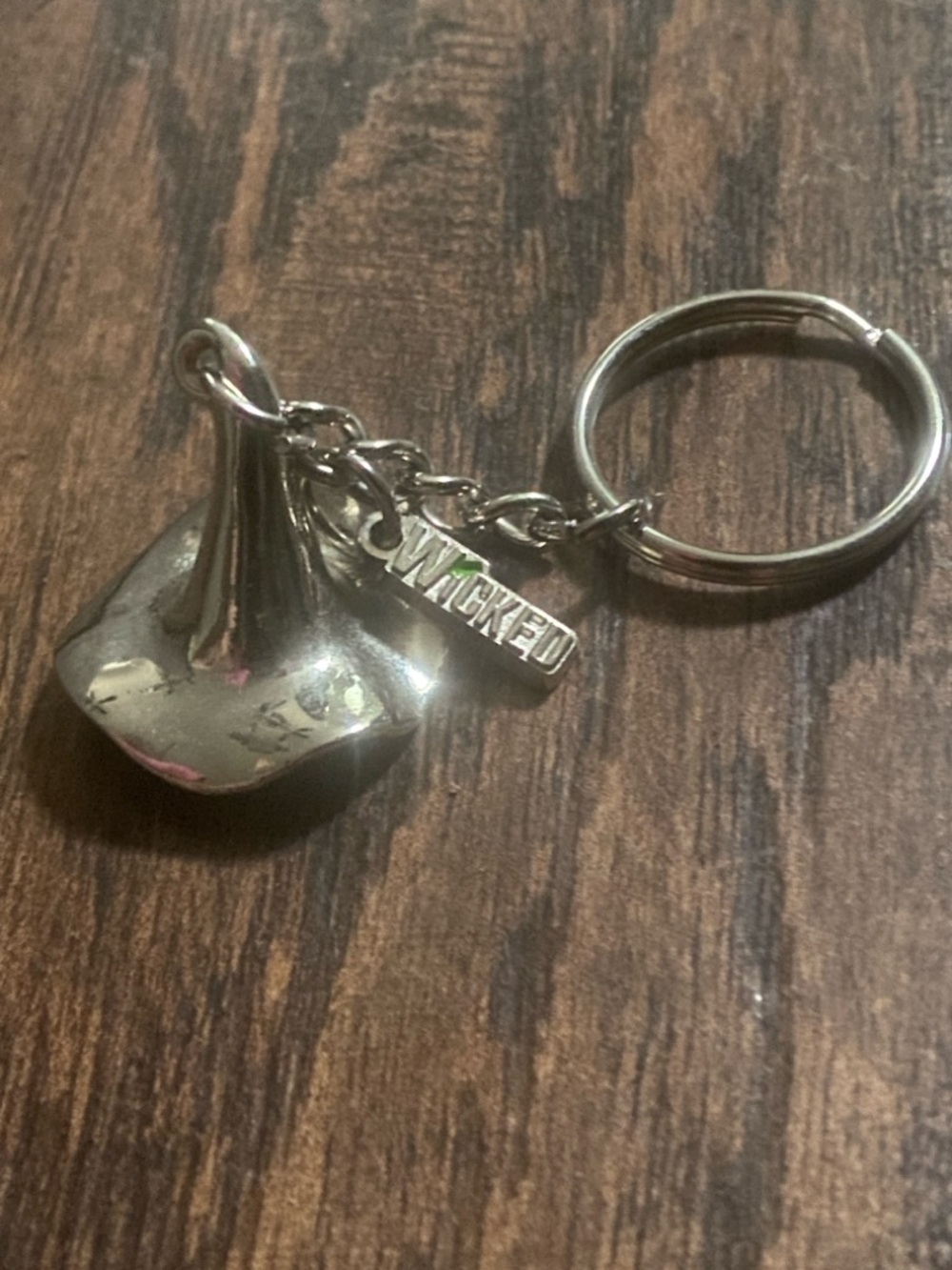 Silver 'Wicked' Witch Hat Keychain